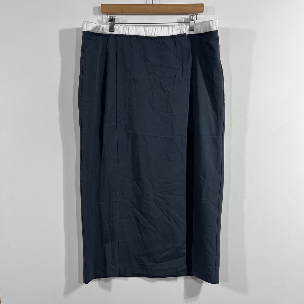 Zara Parisian Avant Garde Grey Midi Skirt NWT Minimalist Office Monochrome XXL